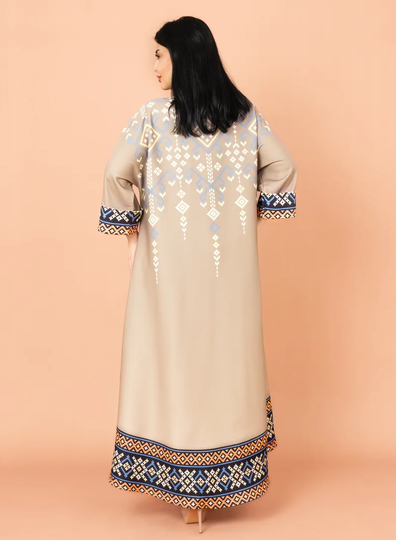 اكسا جلابية شرقية IK1004 بيج