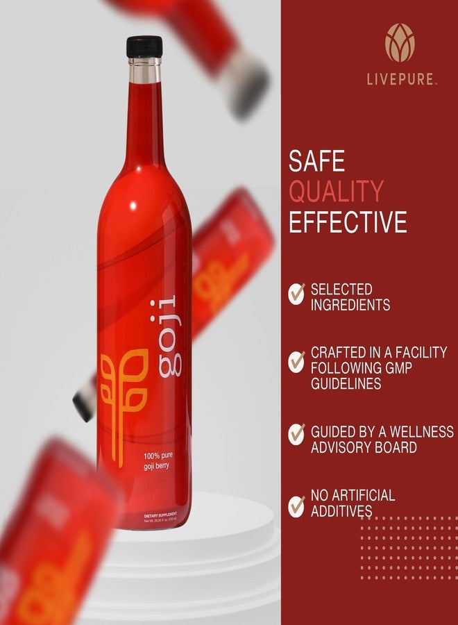PURE Goji | 100% Pure Goji Berry Superfruit Juice | 25.35 fl oz | Antioxidant Rich & Immunity Boosting, Non GMO, Gluten Free, Natural Liquid, Kosher, Real Fruit Supplement - Image 5
