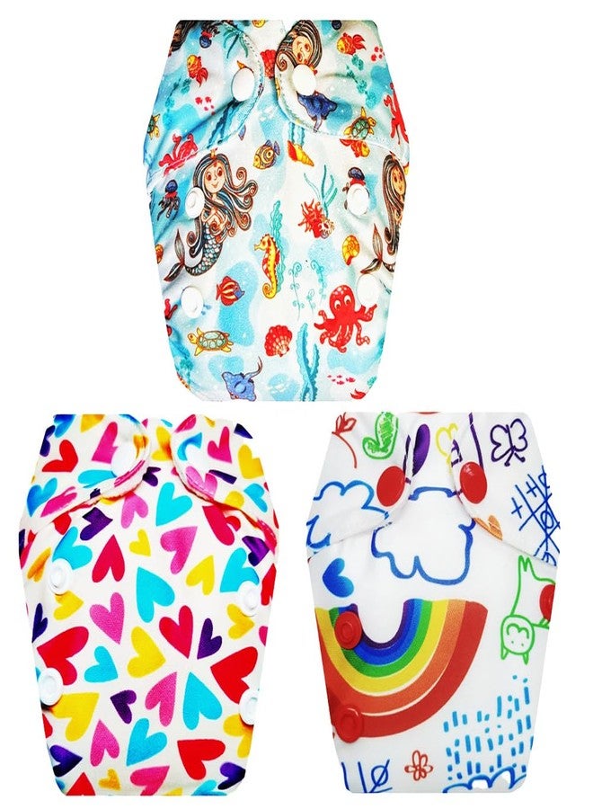 حفاضات قماشية فاخرة من دمبلدو للأطفال حديثي الولادة مع ماصة مدمجة (عبوة من 3 قطع) | شعور بالجفاف والراحة | مانعة للتسرب | مناسبة للسفر | تغيير حفاضات بدون قلق | من 0 إلى 4 أشهر | للجنسين - Image 1