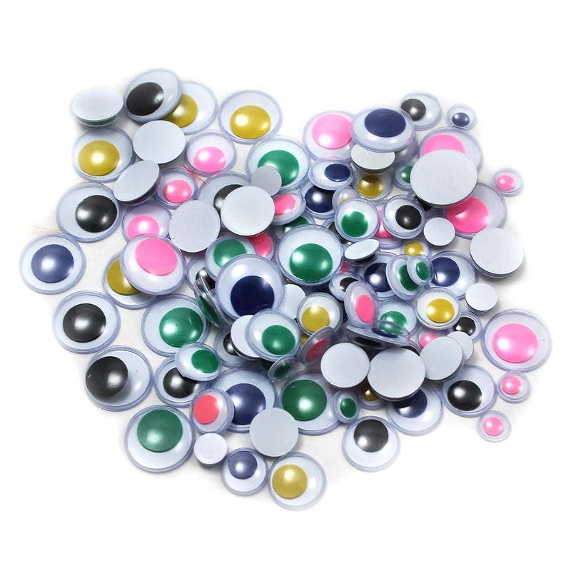 Creative Arts by Charles Leonard Wiggle Eyes Round Assorted Sizes and Colors 100Bag 64550