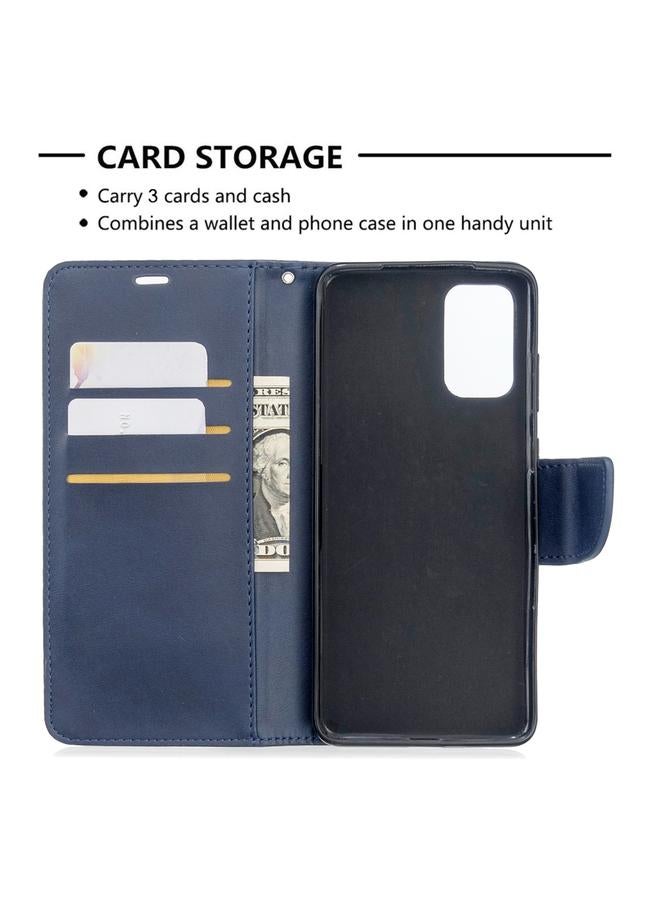 زبون جراب لهاتف Galaxy S20+ بتصميم جلد الحمل الكلاسيكي بلون نقي مع حامل وفتحات للبطاقات ومحفظة وحبل تثبيت - Image 5