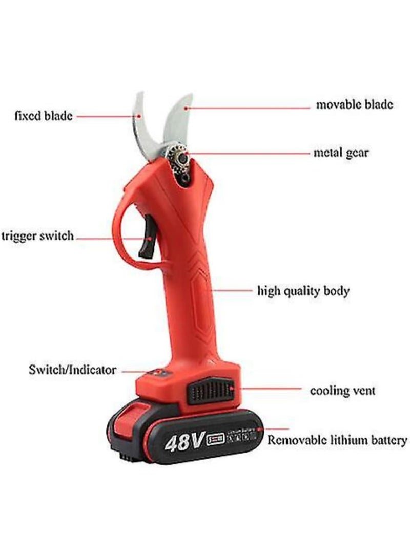 UV Enterprises Cordless Electric Pruning Shears 48V– Professional Garden Branch Trimmer & Cutter | Dual 2000mAh Batteries for Continuous Use | Stainless Steel Blades | Lightweight & Ergonomic Design - Image 5