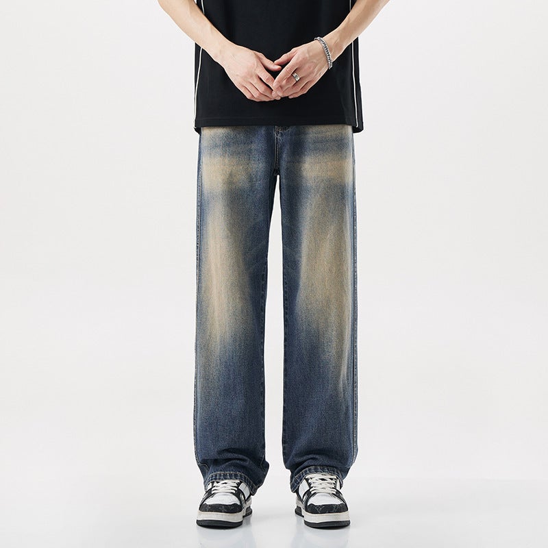 Spring Straight Loose Jeans Men'S Casual All-Match Trendy Brand In Washed Pants For Boys - Image 4