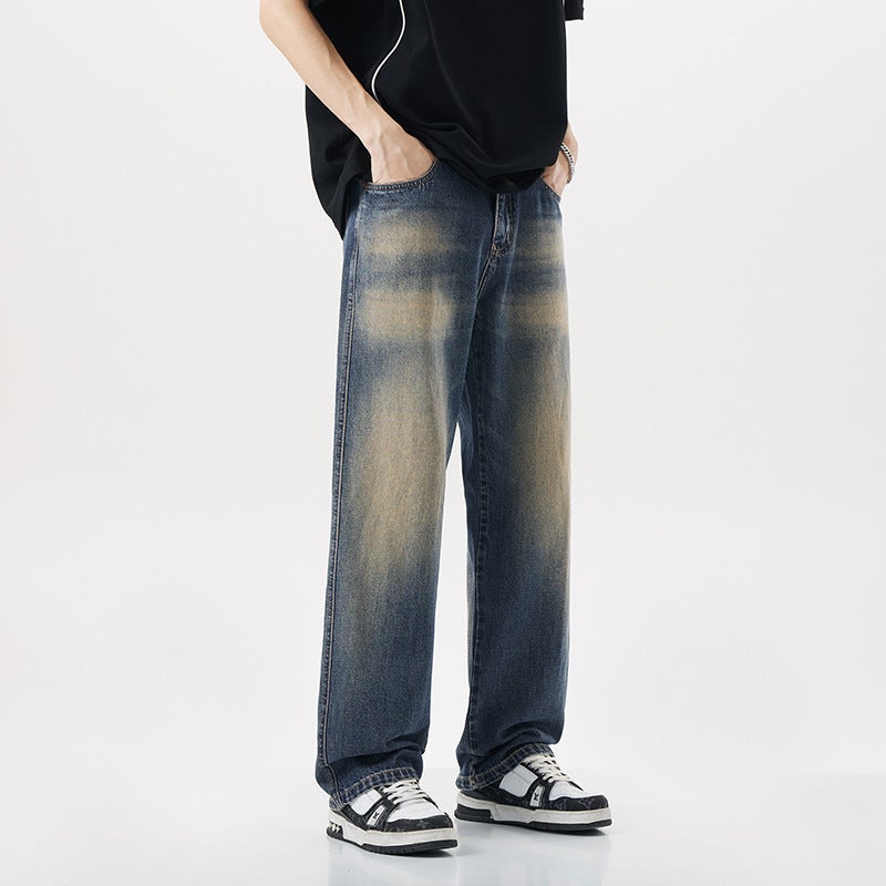 Spring Straight Loose Jeans Men'S Casual All-Match Trendy Brand In Washed Pants For Boys - Image 5