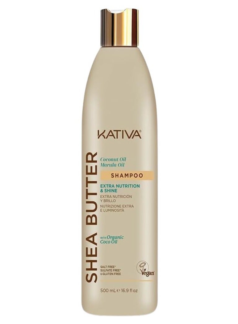Kativa Shea Butter Shampoo Extra Nutrition and Shine 500ml - Image 1