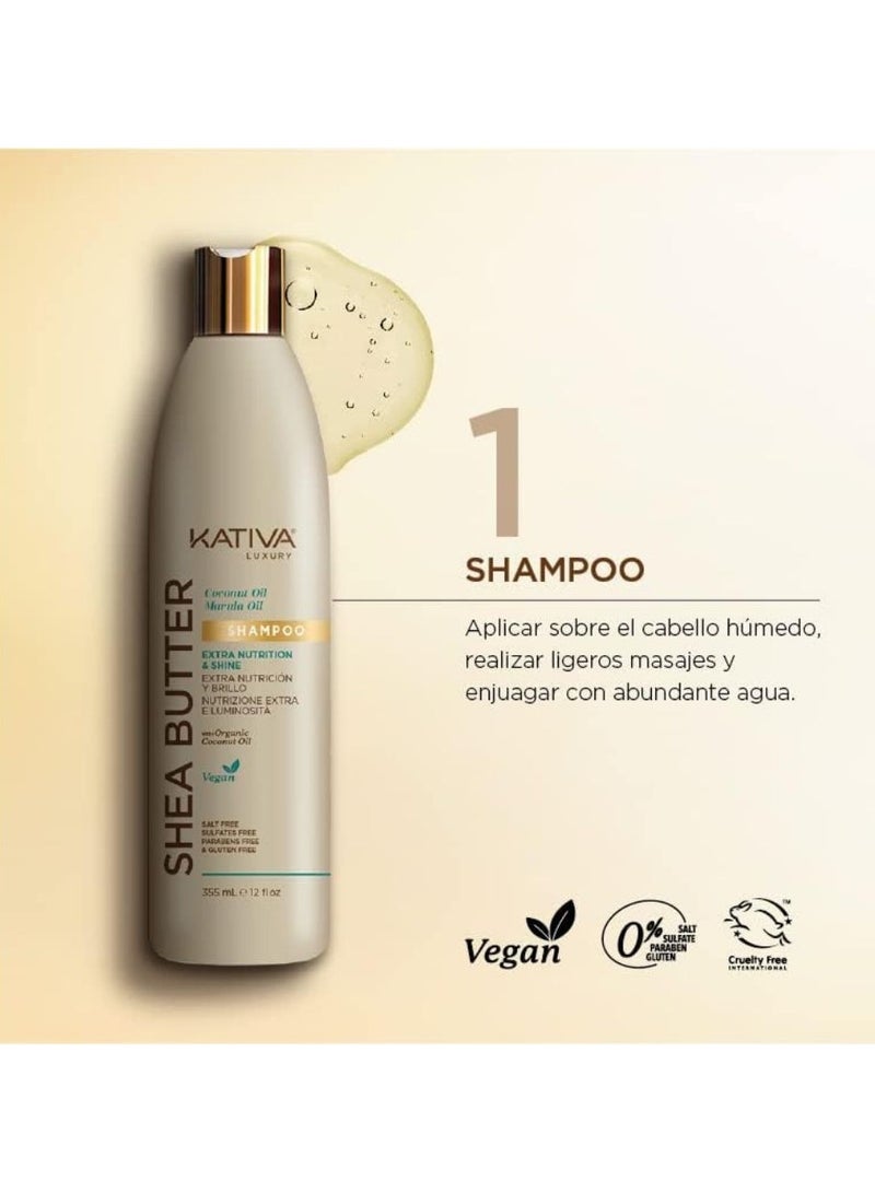 Kativa Shea Butter Shampoo Extra Nutrition and Shine 500ml - Image 2