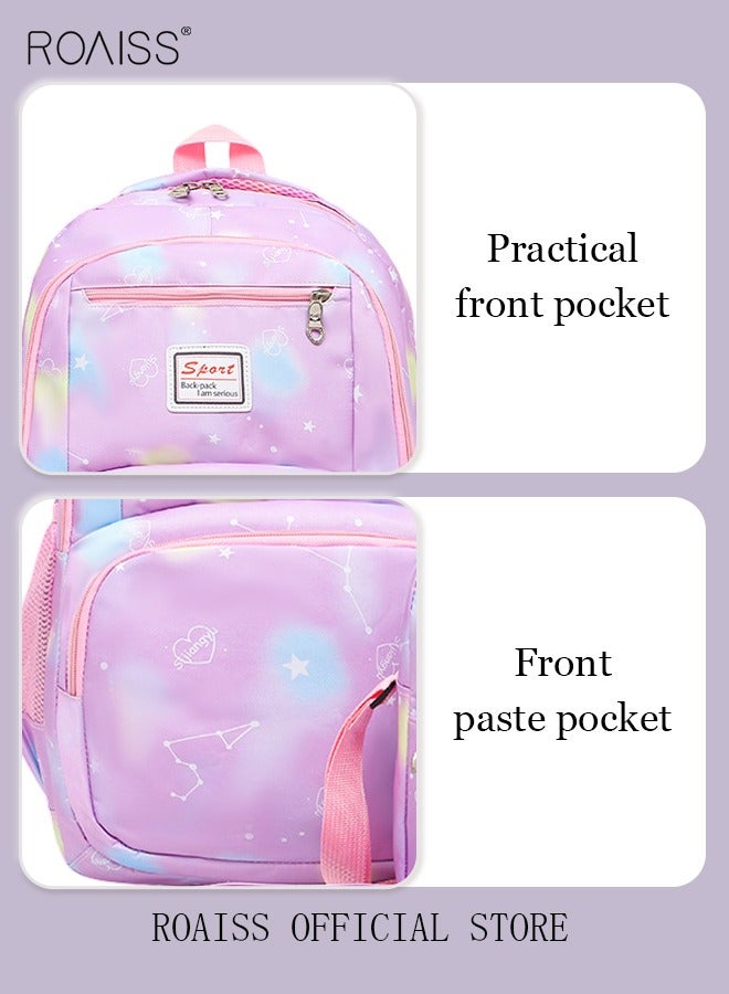 roaiss 3-Piece Backpack Set Simple Large-Capacity Carrying School Bag Shoulder Bag Pencil Bag Waterproof Fabric Light Texture - Image 3