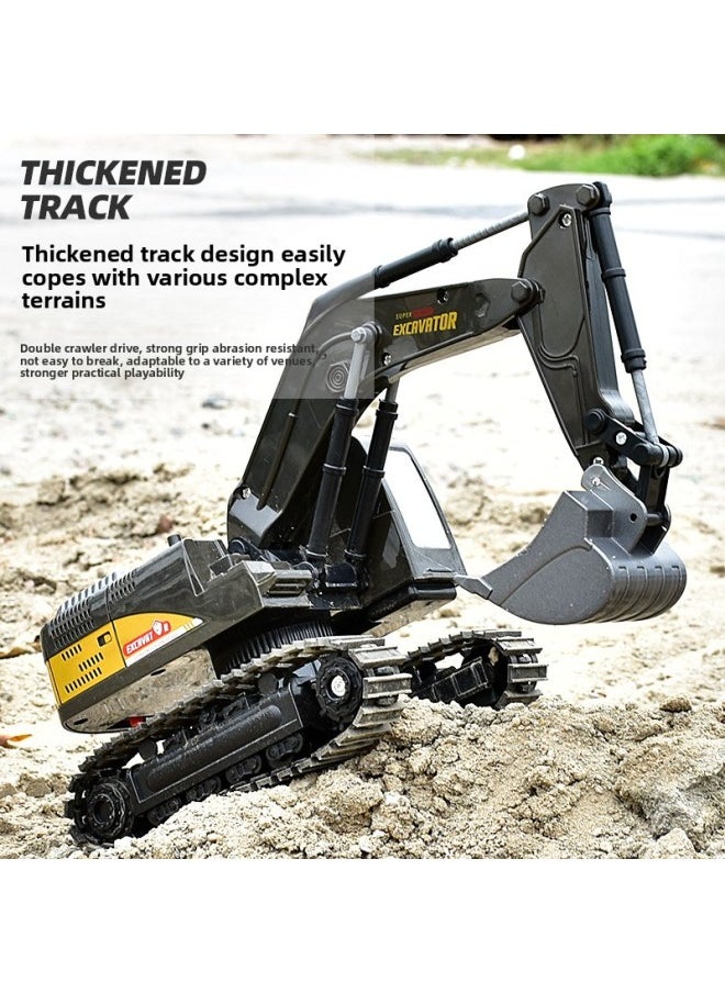 Generic Simulation Channel Excavator Boy Engineering Car Children's Alloy Remote Control Excavator Toy Model Stall Gift-Color:3822 Crane 8 Pass  - Image 3