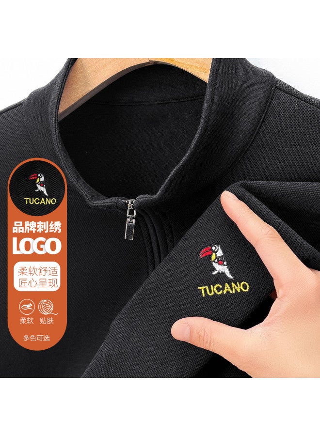 Tucano summer Warmth Men's Casual Half-zip Collar T-shirt Dad's Outfit - Image 2