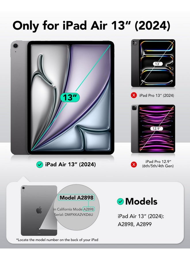 اي اس ار حافظة ESR لجهاز iPad Air 13 بوصة M2 (2024)، غطاء iPad Air 13 مع حامل قلم، غطاء مغناطيسي قابل للإزالة، حامل عمودي، يدعم Pencil Pro/Pencil (USB-C) بالكامل، سلسلة Rebound 360، أزرق منعش  - Image 2