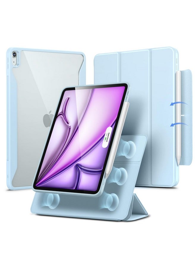 اي اس ار حافظة ESR لجهاز iPad Air 13 بوصة M2 (2024)، غطاء iPad Air 13 مع حامل قلم، غطاء مغناطيسي قابل للإزالة، حامل عمودي، يدعم Pencil Pro/Pencil (USB-C) بالكامل، سلسلة Rebound 360، أزرق منعش  - Image 1