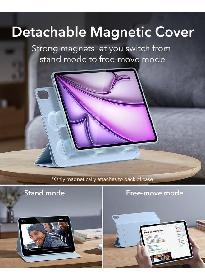 اي اس ار حافظة ESR لجهاز iPad Air 13 بوصة M2 (2024)، غطاء iPad Air 13 مع حامل قلم، غطاء مغناطيسي قابل للإزالة، حامل عمودي، يدعم Pencil Pro/Pencil (USB-C) بالكامل، سلسلة Rebound 360، أزرق منعش  - Image 4