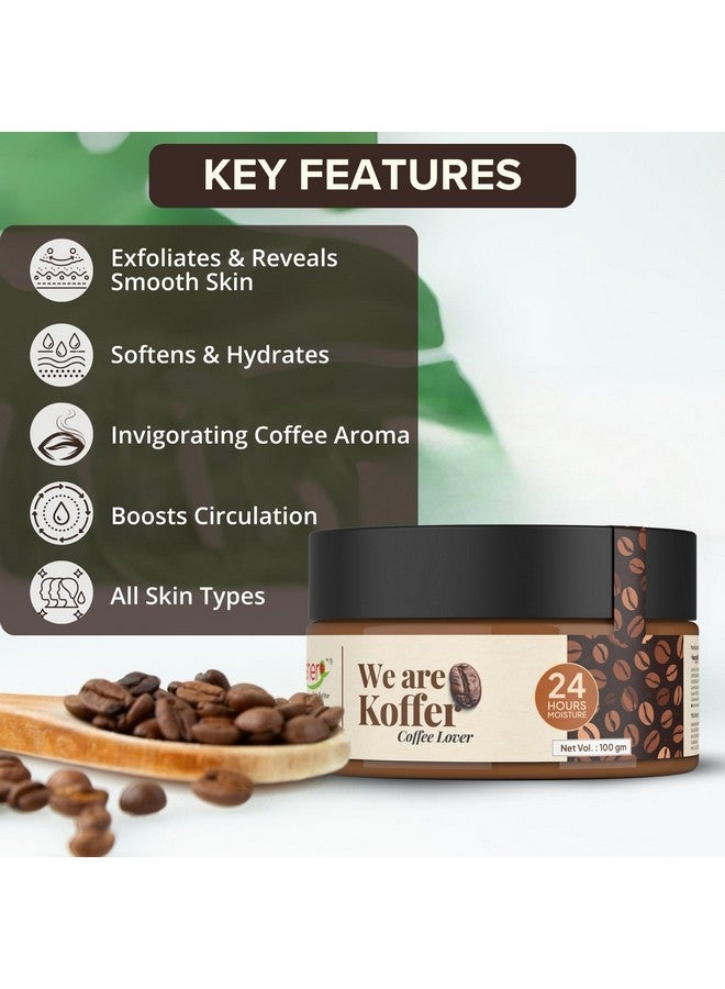 Cherisher Coffee Body Scrub for Tan Removal & Dead Skin | Natural Exfoliating Scrub for Women & Men | Glowing Skin, Smooth Texture | For All Skin Types | 100gm Unisex Skincare - Image 3
