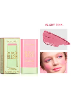 ibcccndc On-the-Go Blush Stick, Moisturizing Blush Cream, Natural Waterproof Multi-Use Lip Tint and Creamy Blush for Eyes Lips and Cheeks 19G  - Image 1