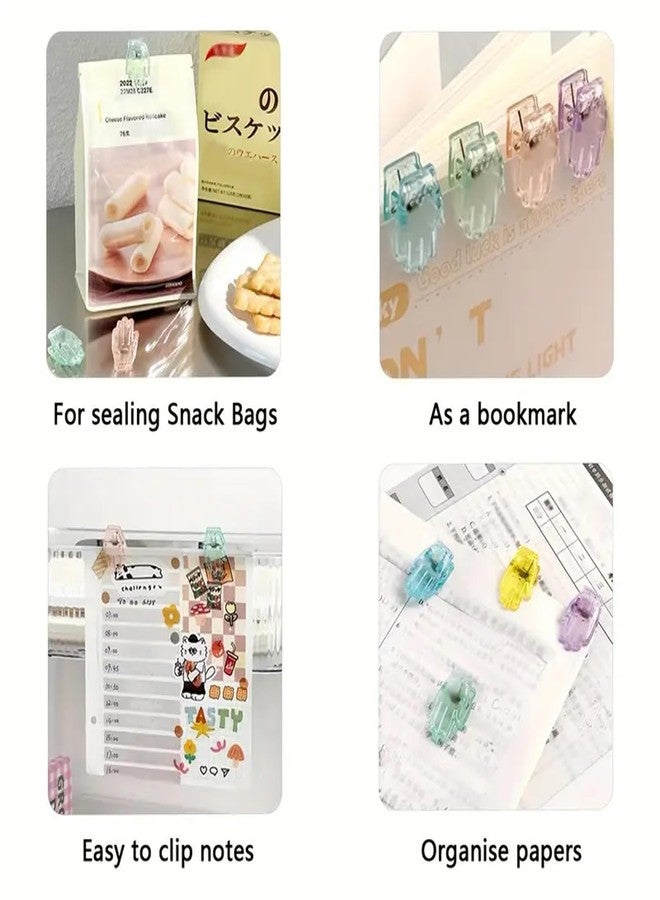 MEZON 12 PCs Memo Clip Mini Palms Paper Clip DIY Craft Paper Clamps Palms Bookmark Clip Binder Clips Decorative File Paper Folder Clip (Multicolor) - Image 5