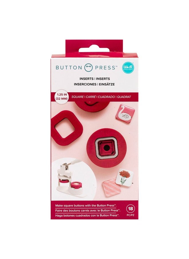 We R Memory Keepers Button Press Insert Square Makes 32Mm Diy Square Buttons Perfect For Backpacks Purses Bags And More Use With Favorite Fabrics Papers Stickers Crafting Scrapbooking  - Image 2