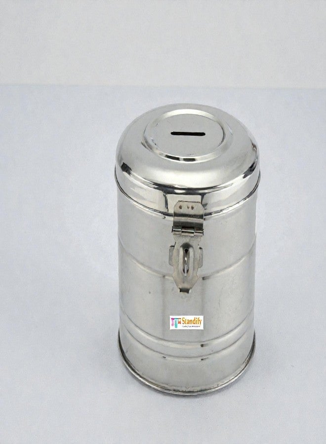 Standify® 1500ML Big Money Bank_A Stainless Steel Money Box Heavy Duty Bachat Gulak for Kids & Adults Unbreakable Piggy Bank. - Image 3