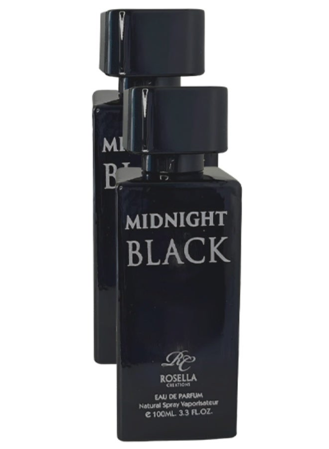 روزيلا 2 قطع عطر ميدنايت بلاك للنساء 100 مل - Image 1
