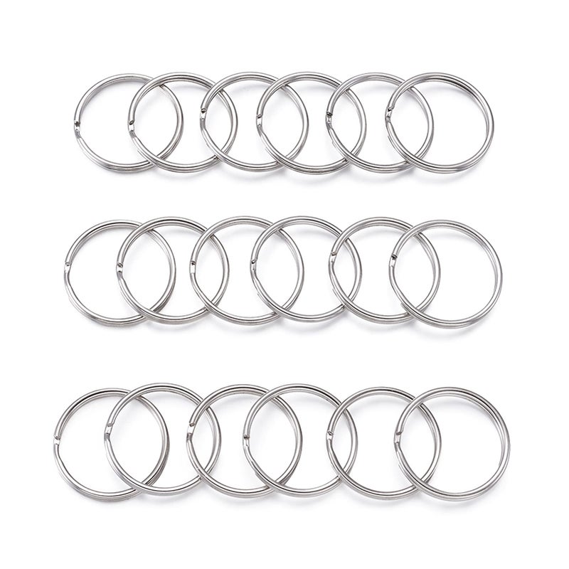 Craftdady 1000Pcs Round Split Key Ring Connectors 25mm 1 Inch Double Loops Metal Flat Key Chain Rings for Jewelry Making Car Home Key Organization