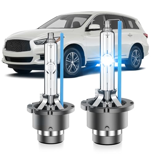 SENROBO D2S HID Bulbs Fit for Infiniti 2014-2017 QX50 QX60 2003-2013 FX35 FX37 FX45 FX50 G25 G35 G37 EX35 EX37 Xenon Headlight Bulbs, High Low Beam Light Bulb, 8000K White Blue, Pack of 2 - Image 1