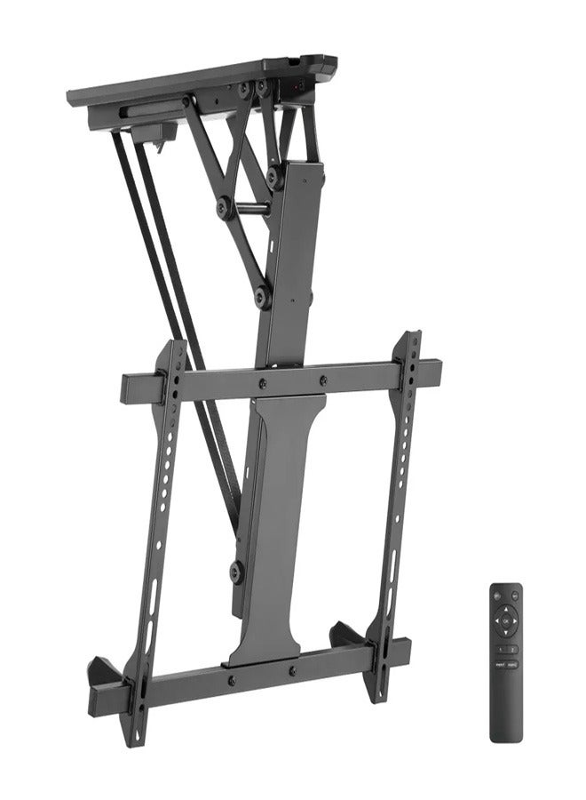 سكيل تك حامل تلفزيون SH M5406R قابل للطي بمحرك للسقف لشاشات LED/LCD مقاس 32-75 بوصة، VESA 600x400، مع جهاز تحكم عن بُعد، أقصى حمولة 35 كجم - أسود - Image 2