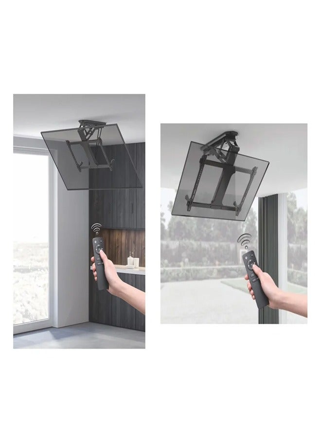 سكيل تك حامل تلفزيون SH M5406R قابل للطي بمحرك للسقف لشاشات LED/LCD مقاس 32-75 بوصة، VESA 600x400، مع جهاز تحكم عن بُعد، أقصى حمولة 35 كجم - أسود - Image 4