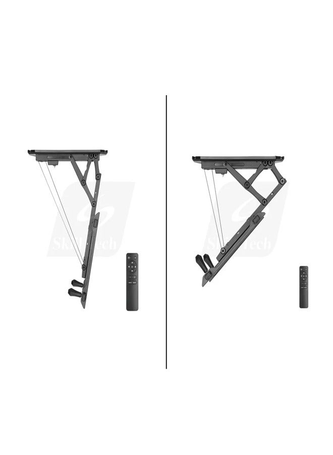سكيل تك حامل تلفزيون SH M5406R قابل للطي بمحرك للسقف لشاشات LED/LCD مقاس 32-75 بوصة، VESA 600x400، مع جهاز تحكم عن بُعد، أقصى حمولة 35 كجم - أسود - Image 3