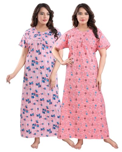 Fabme Women's Cotton Printed Nighty (Pack of 2) - Image 1