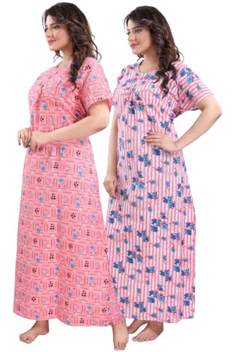 Fabme Women's Cotton Printed Nighty (Pack of 2) - Image 3