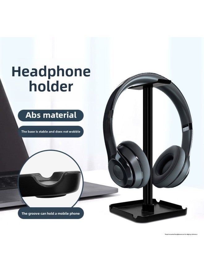 Headset Holder Headset Holder Storage Rack Special Display Shelf Internet Cafe Dormitory Computer Headset Hanger-Color:Black-Style:Cross Bracket  - Image 1
