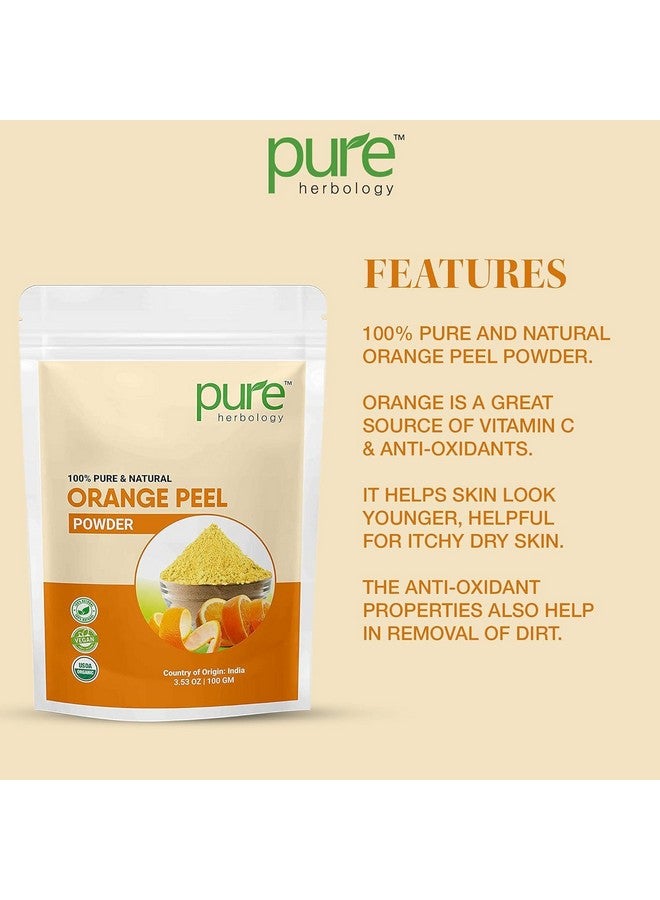 Pure Herbology Pure & Natural Orange Fruit Peel Powder for Glowing Skin, For Face Pack Skin Whitening, Acne/Pimples, (300Gm) - Image 2