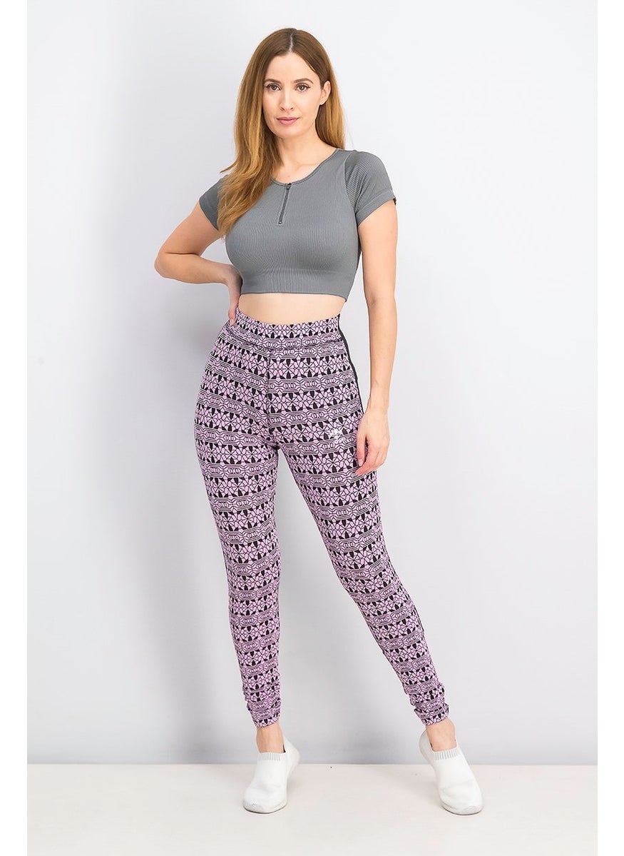 Women All Over Print Leggings, Purple and Black - pzsku/Z26EF9A110D0168A42EB4Z/45/_/1737642133/778d48b7-4526-4e27-b217-278c3a1fb41b