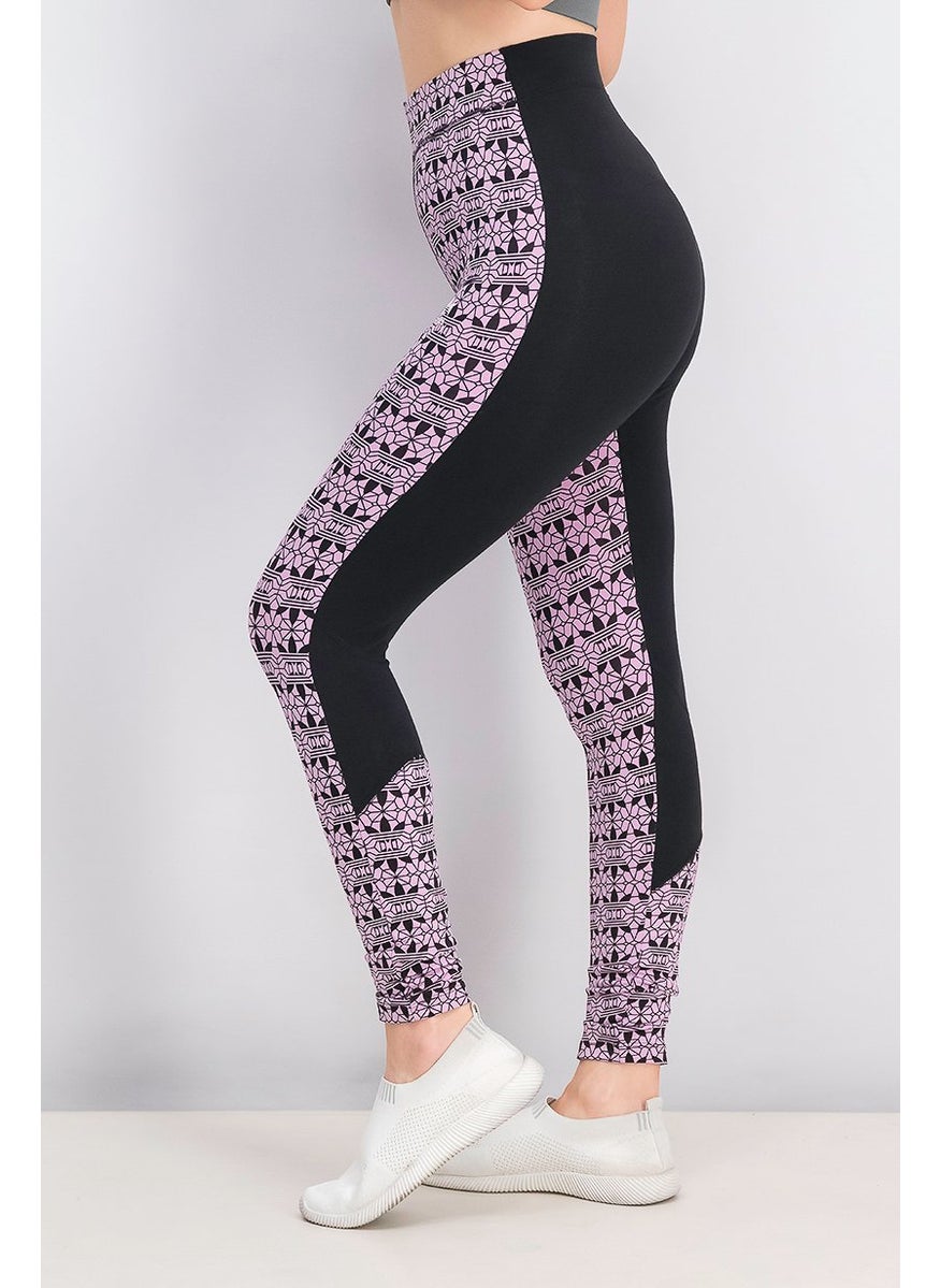 Women All Over Print Leggings, Purple and Black - pzsku/Z26EF9A110D0168A42EB4Z/45/_/1739715435/e6609544-c3ca-4896-8c9a-ed27c8a3950f