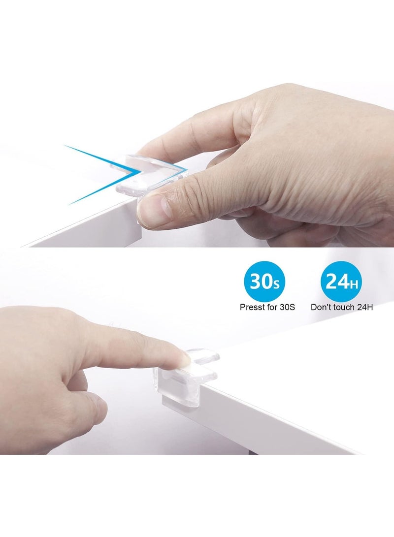 سكاي تاتش مجموعة من 12 واقيًا للزوايا ومصدات الحواف - واقيات أمان شفافة على شكل حرف L لحماية زوايا الأثاث والطاولات الحادة من عبث الأطفال - Image 5