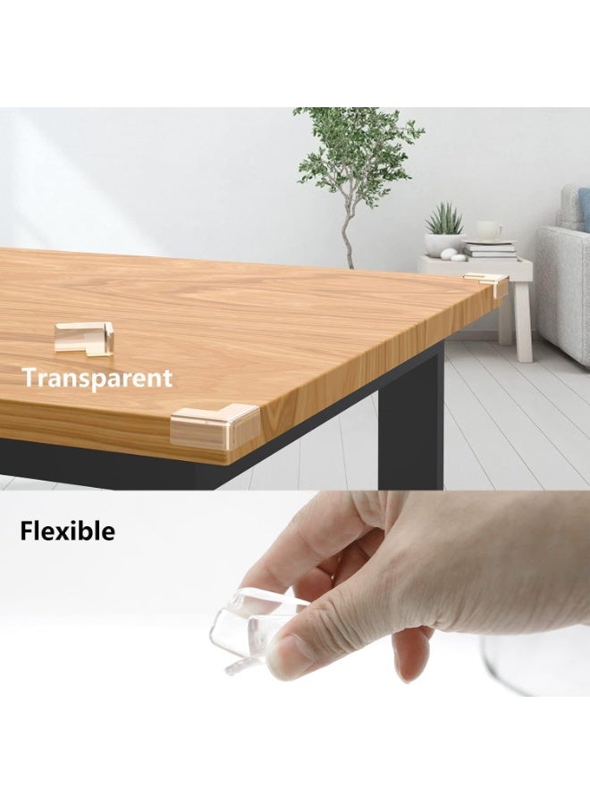 سكاي تاتش مجموعة من 12 واقيًا للزوايا ومصدات الحواف - واقيات أمان شفافة على شكل حرف L لحماية زوايا الأثاث والطاولات الحادة من عبث الأطفال - Image 2