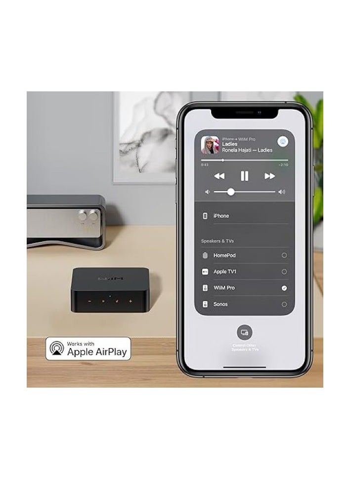 WiiM - WiiM Pro AirPlay 2 Receiver, Chromecast Audio, WiFi Multiroom Streamer, Compatible with Alexa, Siri and Google Assistant, Stream Hi-Res Audio from Spotify, Tidal and More - Image 1