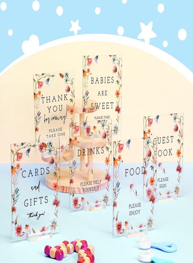 Vercraft 6 Pcs Wildflowers Baby in Bloom Baby Shower Table Decorations Take One Sign Thank You Acrylic Sign Centerpieces with Stand 5 x 7" Wedding Birthday Party Decorations for Guests Gifts - Image 5