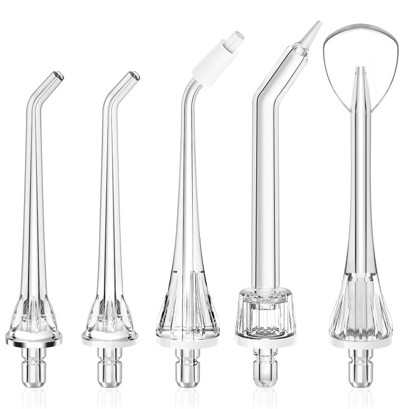 COSLUS رؤوس استبدال جهاز تنظيف الأسنان بالماء الأصلي من COSLUS: رؤوس بديلة متوافقة مع COSLUS و Aquasonic و Nicwell و Oralfree و WELLFINE و Hangsun و Tovendor، ملحق جهاز تنظيف الأسنان، 5 رؤوس نفاثة مختلطة - Image 1