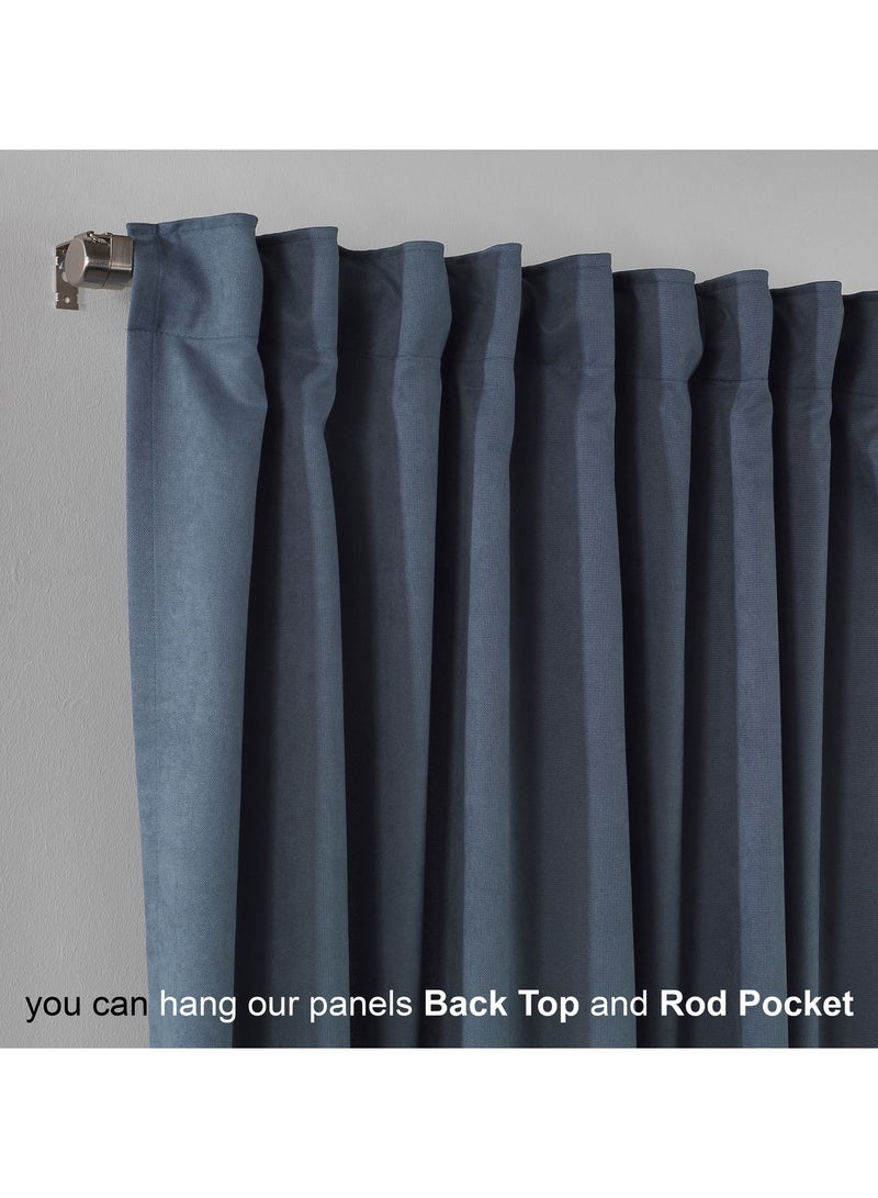Zeenah Furniture Solid Color Home Decorative Curtains Velvet Look 2 Panels Hanging Back Tap & Rod Pocket Living Room Nursery Room Kitchen Office Windows Home Decoration  - Image 3