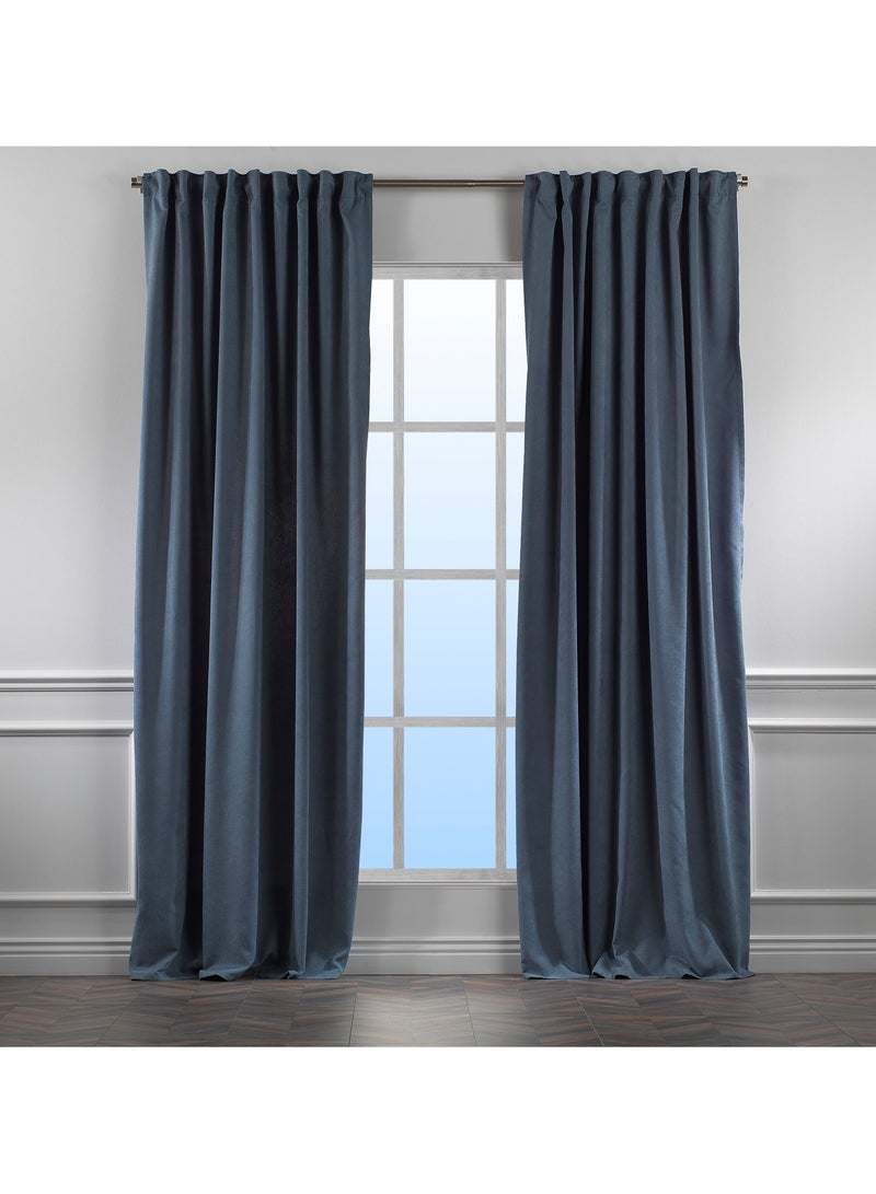 Zeenah Furniture Solid Color Home Decorative Curtains Velvet Look 2 Panels Hanging Back Tap & Rod Pocket Living Room Nursery Room Kitchen Office Windows Home Decoration  - Image 1