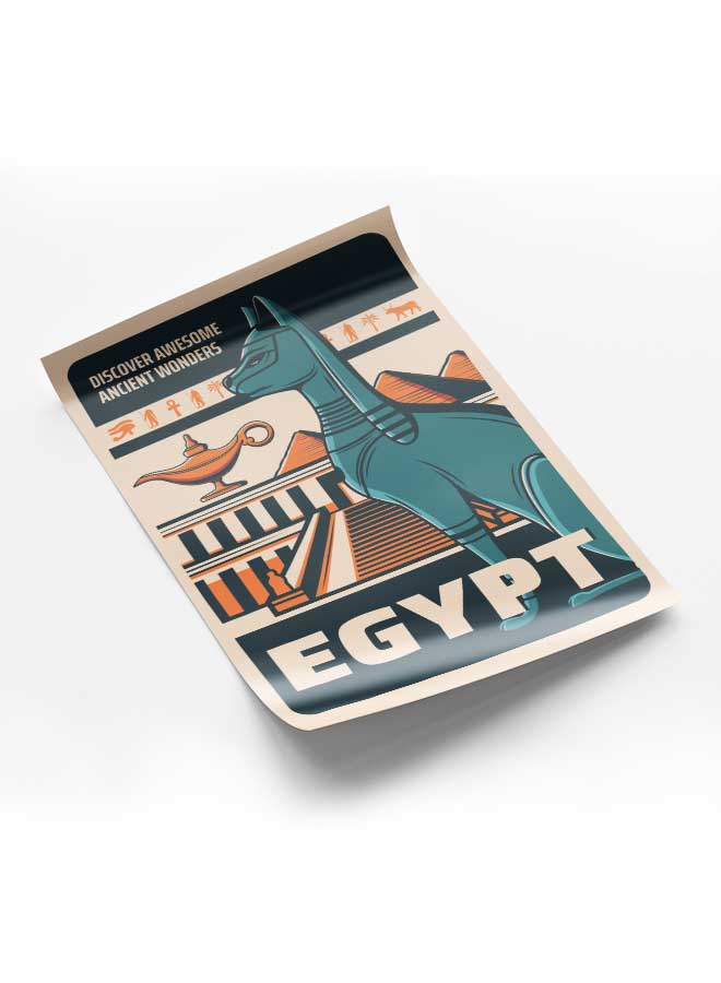 LOWHA Poster Painting Art With Four Separate Pieces Of Double-Sided Stickers Egypt For Home Bedroom Living Room And Office Decor  - Image 1