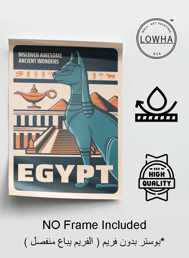 LOWHA Poster Painting Art With Four Separate Pieces Of Double-Sided Stickers Egypt For Home Bedroom Living Room And Office Decor  - Image 3
