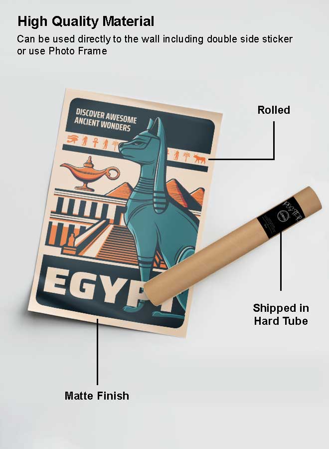 LOWHA Poster Painting Art With Four Separate Pieces Of Double-Sided Stickers Egypt For Home Bedroom Living Room And Office Decor  - Image 2