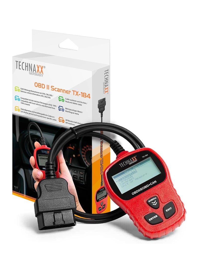 تكناكس ألمانيا ماسح ضوئي OBD2 بتقنية Bluetooth من Technaxx Germany، قارئ أكواد عالمي لفحص أعطال المحرك، قارئ أكواد السيارة للسيارة والدراجات النارية لاسلكيًا متوافق مع تطبيقات الطرف الثالث أداة تشخيصية لضوء فحص المحرك  - Image 4