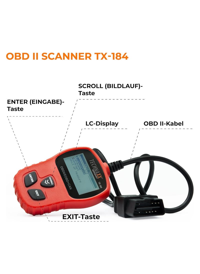 تكناكس ألمانيا ماسح ضوئي OBD2 بتقنية Bluetooth من Technaxx Germany، قارئ أكواد عالمي لفحص أعطال المحرك، قارئ أكواد السيارة للسيارة والدراجات النارية لاسلكيًا متوافق مع تطبيقات الطرف الثالث أداة تشخيصية لضوء فحص المحرك  - Image 5