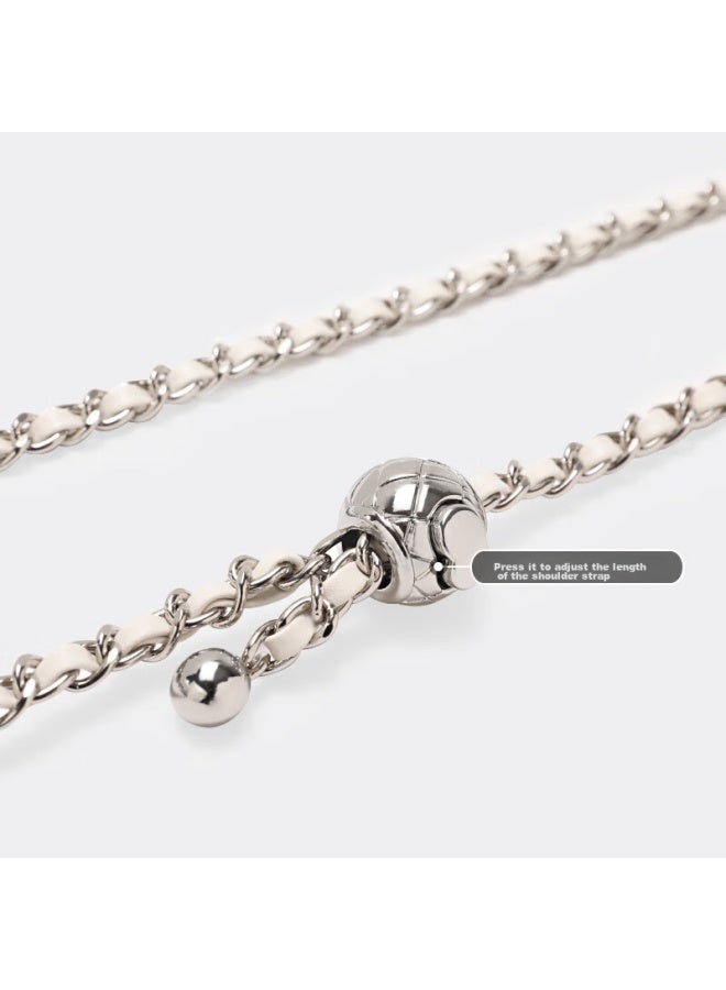 موود Miaodi حقيبة يد صغيرة جديدة صيفية للنساء، حقيبة سلسلة جلد البقرة على طراز Chanel، حقيبة كتف مربعة صغيرة متصالبة، هدية عيد ميلاد - Image 4