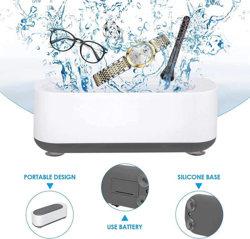 Clefairy Ultrasonic Cleaner,Ultrasonic Glasses Cleaner,Ultrasonic Pandora BraceletsCleaner,UltrasonicJewelry Cleaner,300ml Portable Professional Silver Cleaner for Ring,Earring,Necklace,Bracelets - Image 2