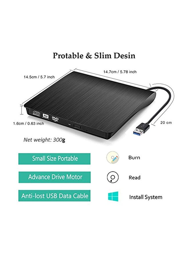 External CD And DVD Drive Writer Black/Silver  - Image 4