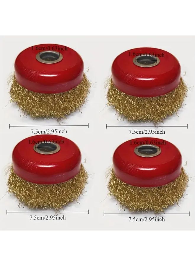 4pcs Polishing Grinding Discs Wire Brushes For Angle Grinders Metal Automotive - Image 1