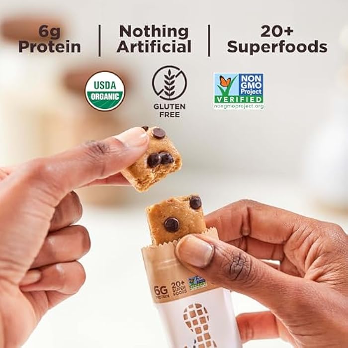 Perfect Bar Mini Dark Chocolate Chip Peanut Butter Protein Bar, Organic, 8 count, .88 oz - Image 4
